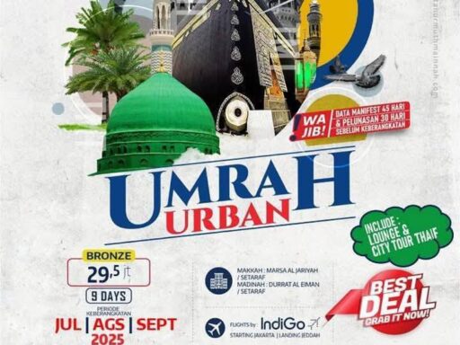 Umroh IndiGO 09 hari Juli, Agustus, September 2025